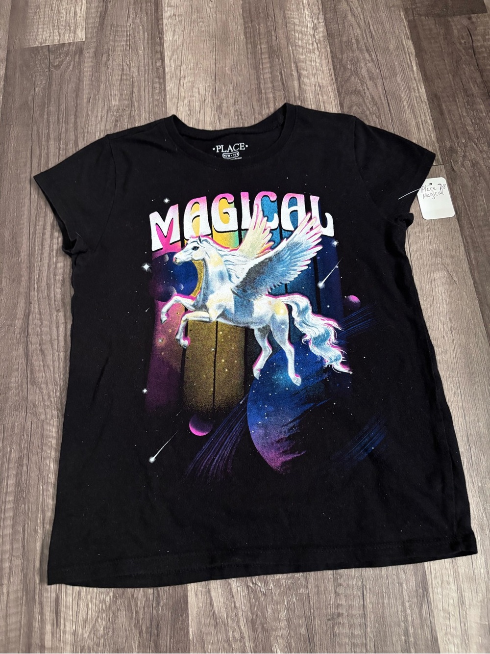 The Children's Place Black Pegasus Graphic Tee 218